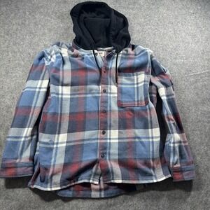 Levi's Hooded Flannel Shirt Jacket Mens XL Multicolor Plaid